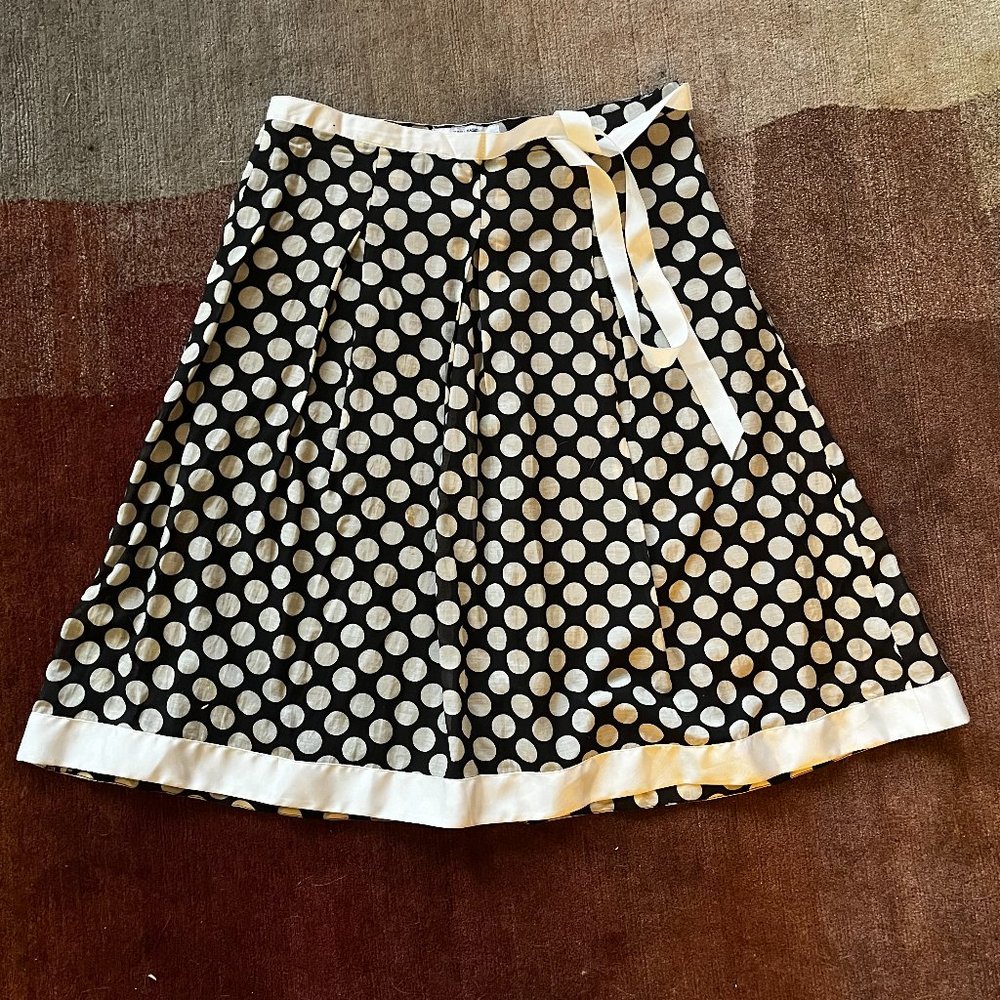 Zara Black & Cream Knee Length Skirt - Never Worn